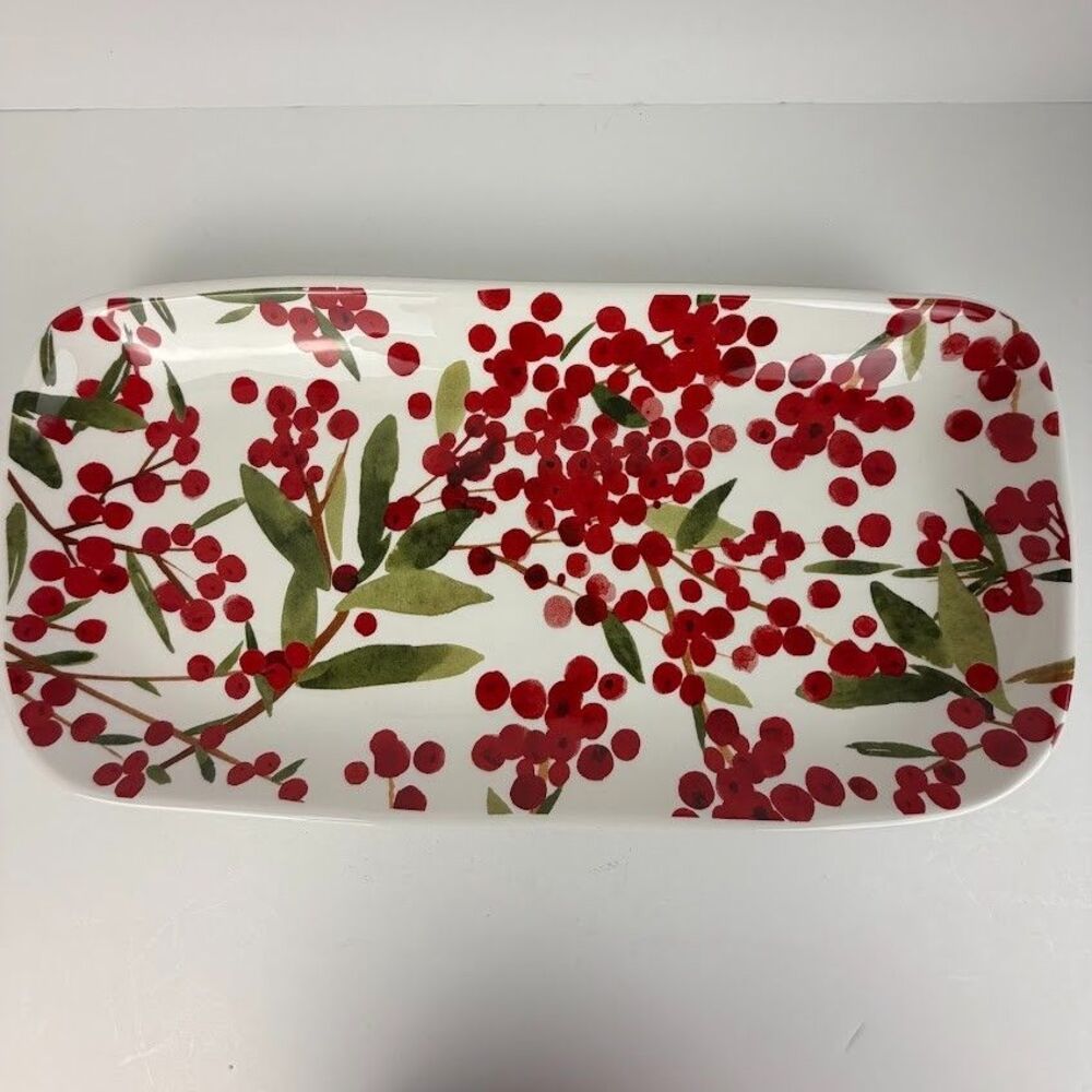 Tag Red Sprig 17" Serving Platter, EUC